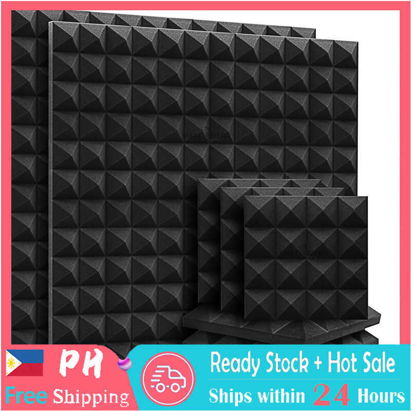 25X25x5cm 24Pcs Studio Acoustic Soundproof Foam Pyramid Sound ...