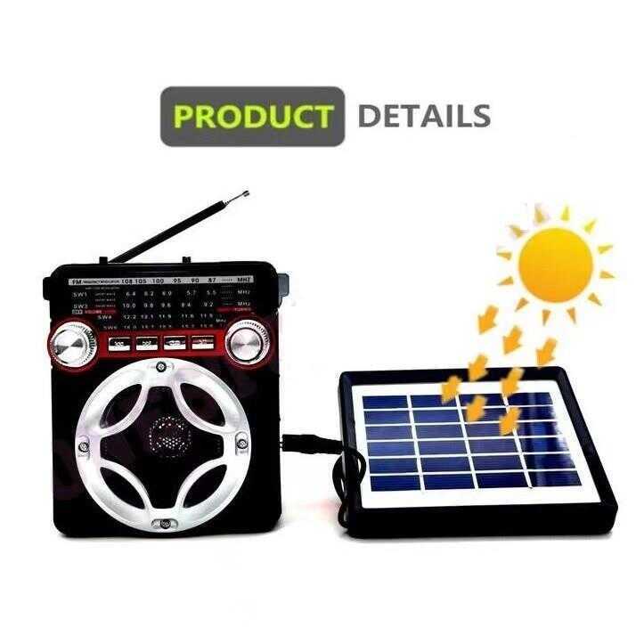 KUKU AM-058 Solar Rechargeable AM/FM Radio USB/SD/TF MP3 Player with ...