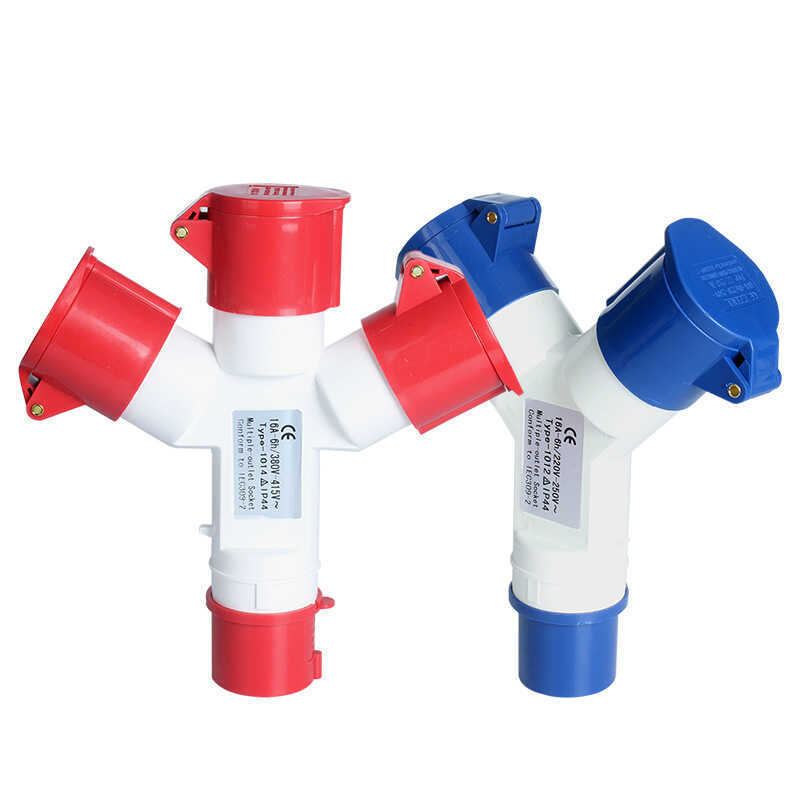 Industrial Plug Y-Type Multi-Function Three-Way Branch Socket ...