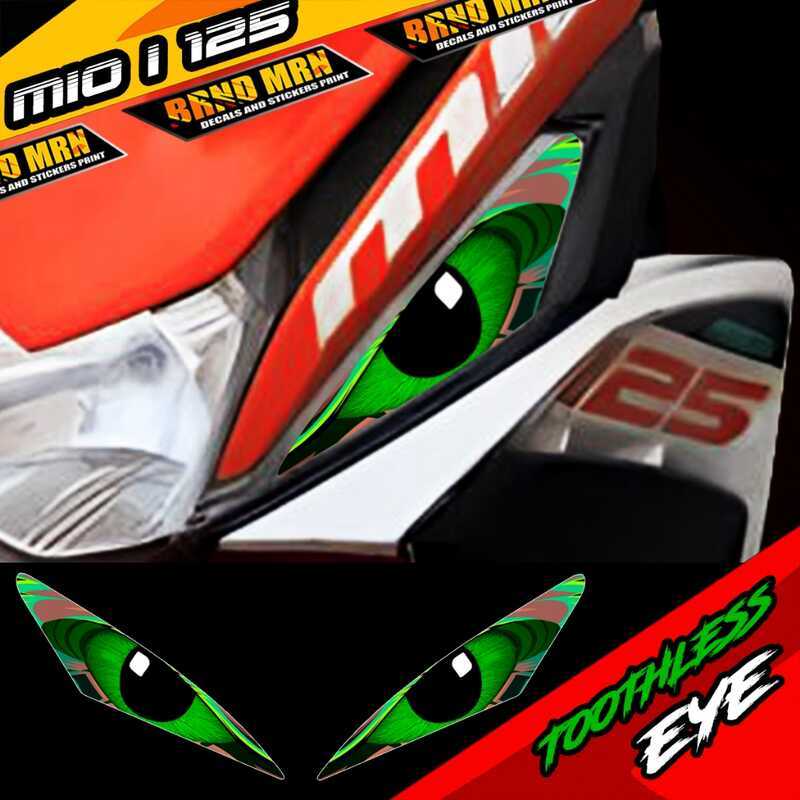 YAMAHA MIO I 125 WINKER HEADLIGHT TOOTHLESS EYE DECAL CLEAR STICKER ...