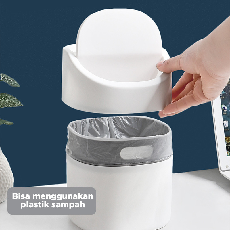 Dejavu Mini Table Trash Can Plastic Squeeze Trash Can Living Room Cute ...