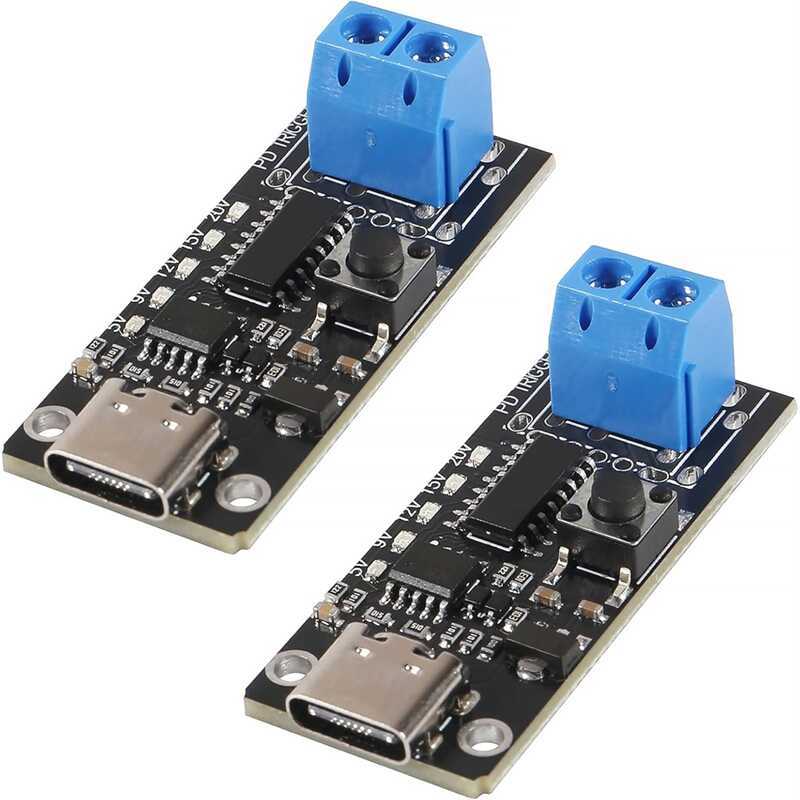 Usb-C PD QC Fast Charging 100W 5A 2Pcs Adjustable Voltage Power Trigger ...