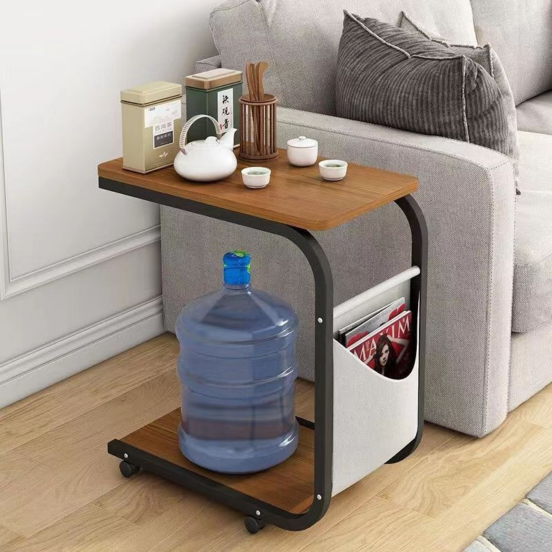 Side Table Movable Coffee Table Small Sofa Side Table with wheels ...