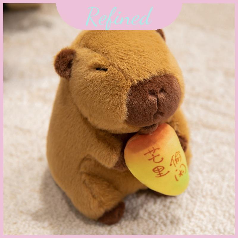 Stuffed Capybara Animal Plush Cushion Kids Bed Pillow With Holding A ...