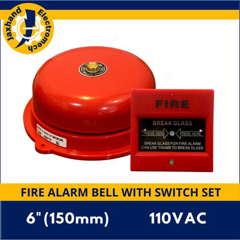 Fire Alarm Bell With Switch Breakglass Set 6 Inches / 150Mm Ce9 ...