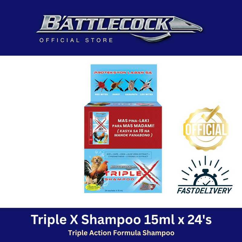 Triple X Battlecock Shampoo 15Ml X 24 Sachets Gamefowl Rooster Kuto ...