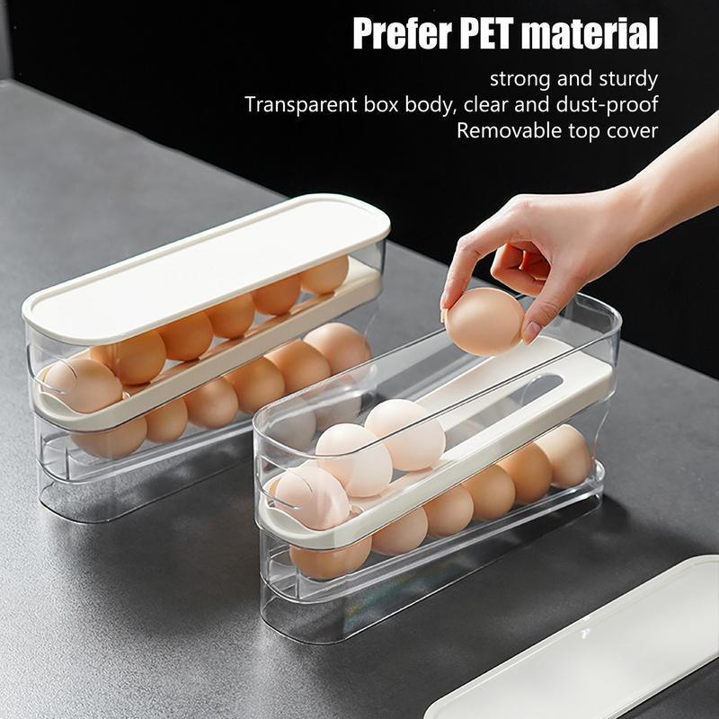 COD Egg Tray Fridge Egg Dispenser Rolling Kitchen Refrigerator Egg ...