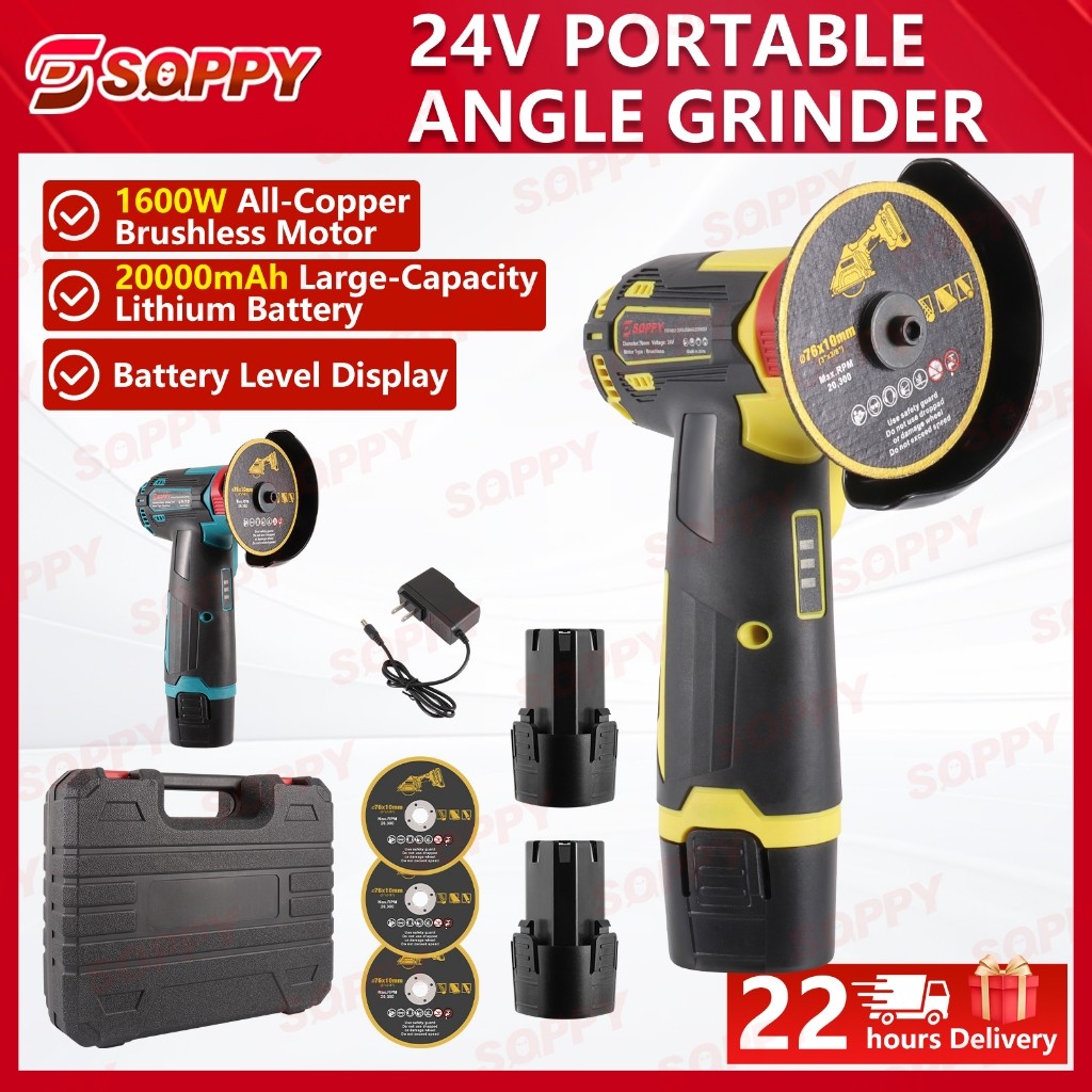 SOPPY Electric Angle Grinder Portable Polishing Handheld Cutter Steel ...