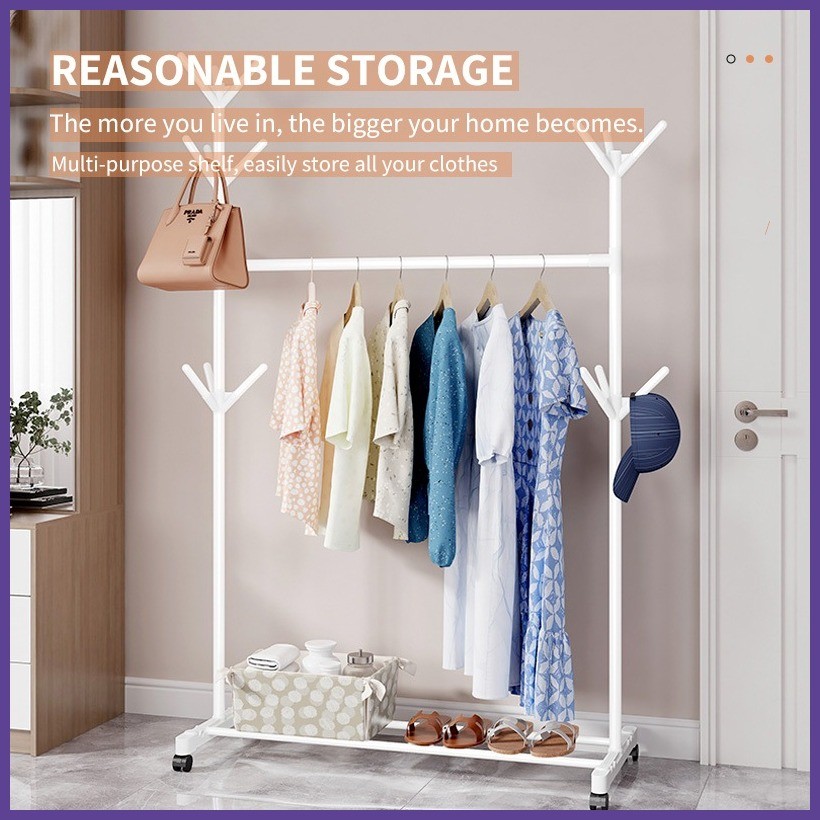 Hanging clothes rack clothes rack drying clothes rack mobile simple ...