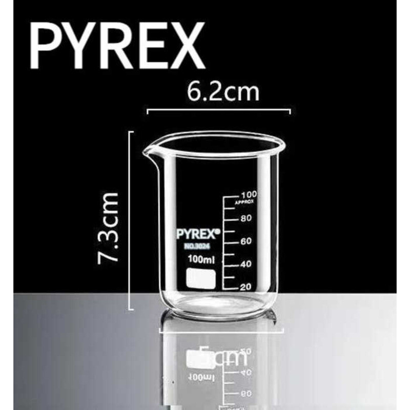 COD 100Ml Orihinal Na PYREX Beaker Glass Ginawa Alemanya Nakakakita Sa ...
