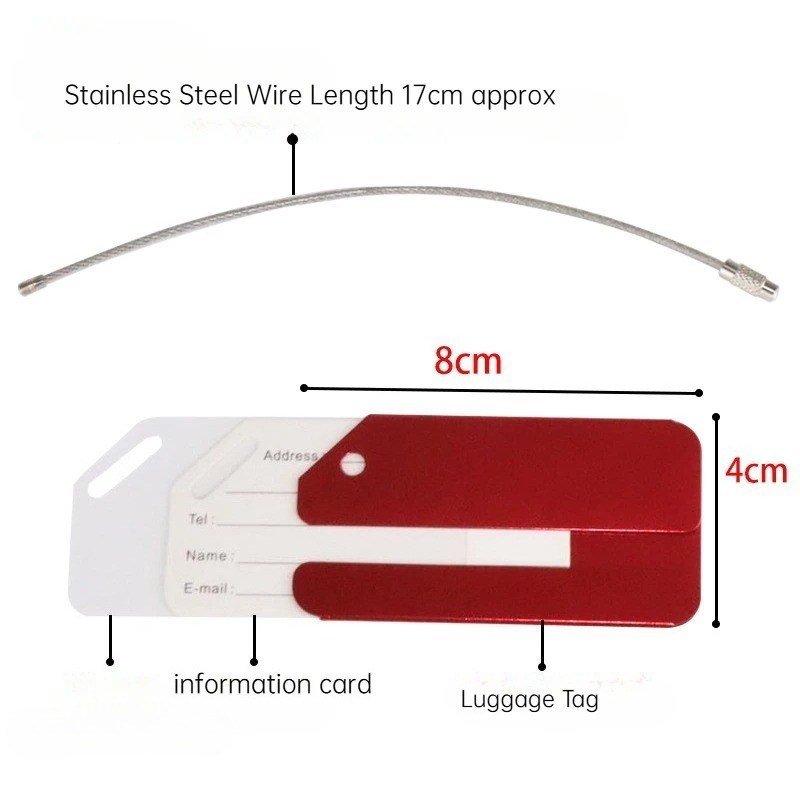 Aluminum Alloy Waterproof Luggage Tag Travel Suitcase Bag Name Label ...