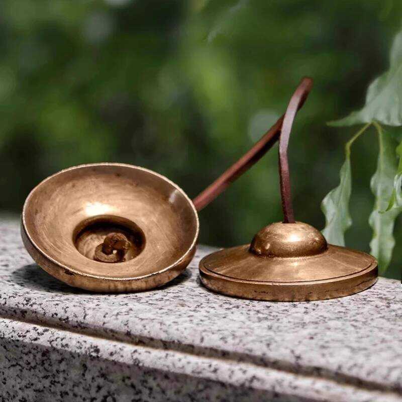 Bronze Tinkle Bell Meditation Sound Healing Hand Bells Nepal ...