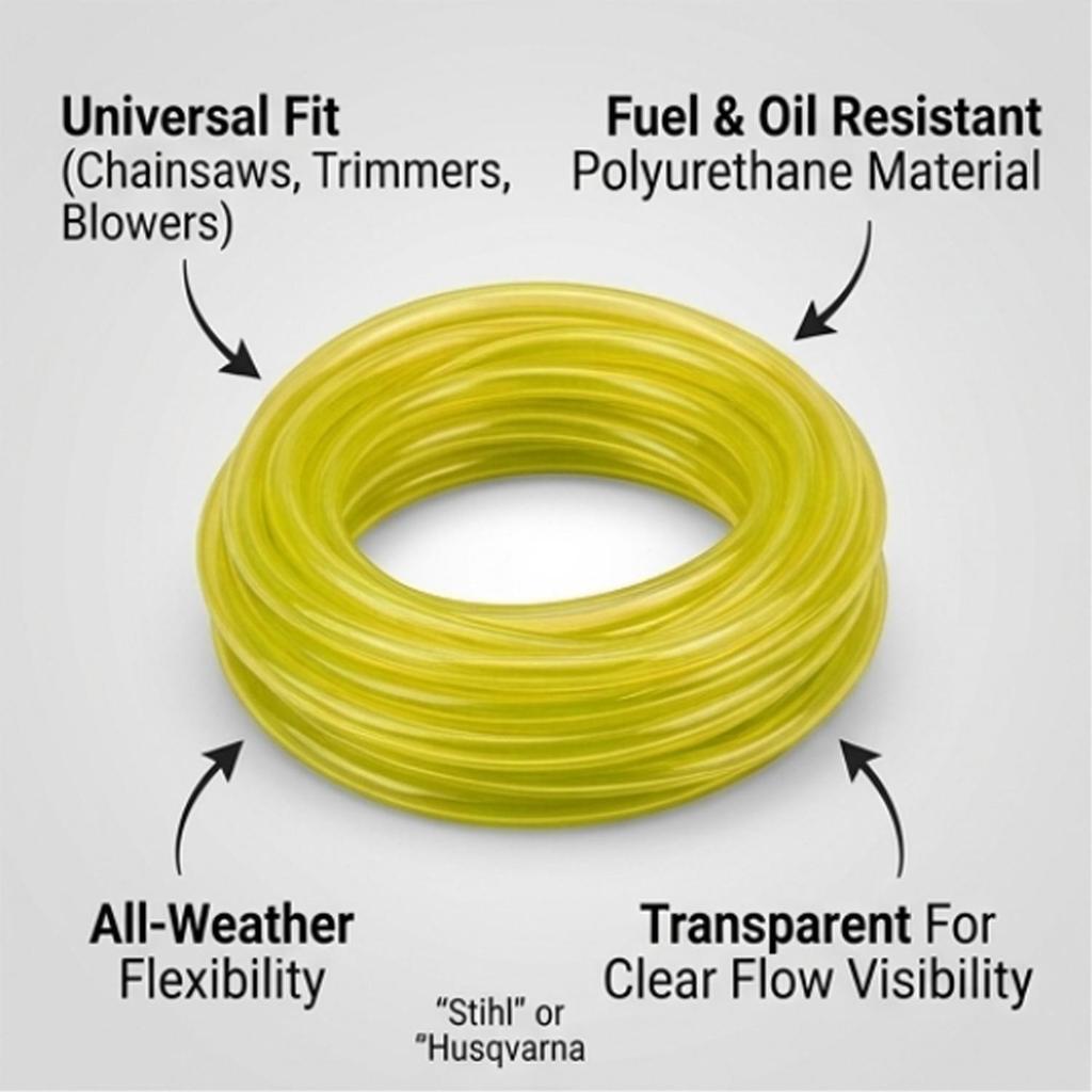 Universal Yellow Fuel Gas Line Hose Pipe Small Engine Chainsaw String ...