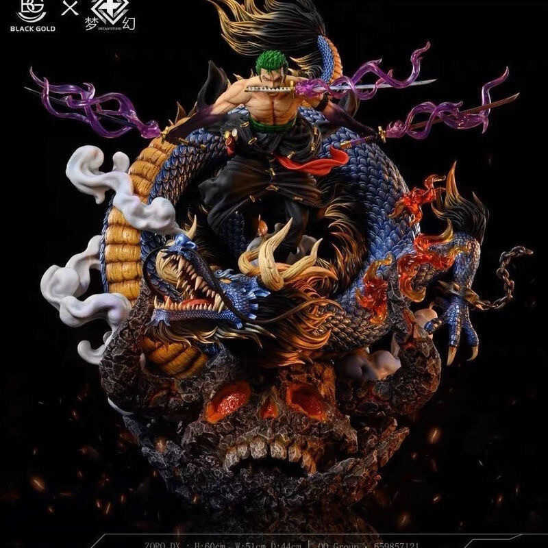(COD) One Piece Series GK Figure Black Gold Zoro Onigashima GK Model ...