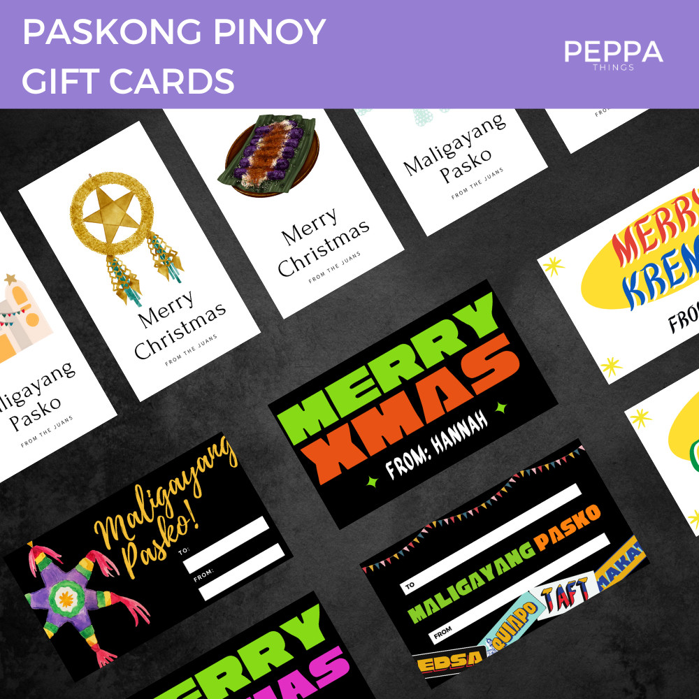 Personalized Paskong Pinoy Christmas Gift Cards (Card / Sticker) 40 pcs ...