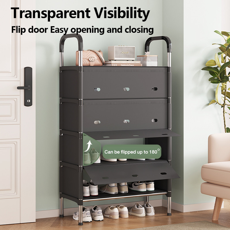 3/4/5/6/7Layers Shoe Rack With Cover Dustproof Waterproof Shoes Storage ...