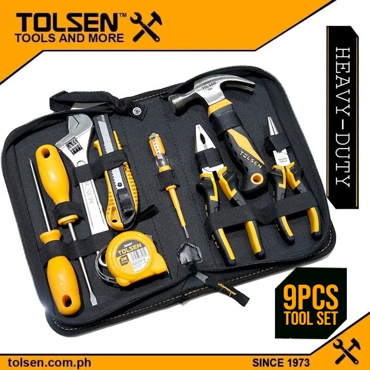 Tolsen 9pcs Hand Tools Set with Canvas Bag 85300 | Shopee Philippines