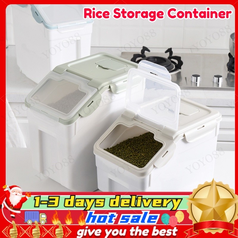 Large 25/15/10kg PP Rice Bucket Rice Storage Container airtight ...
