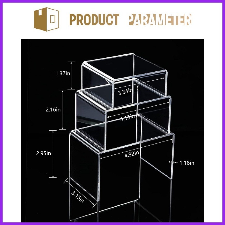 ¤ 3mm Clear Display Stand Cabinet Jewelry Storage Rack Acrylic Counter ...