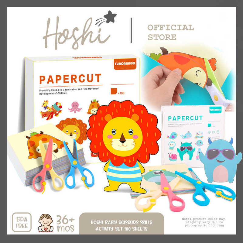Hoshi Baby Scissor Skills Paper Cutting Activity Set, 100 Sheets ...