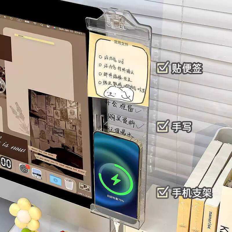 Office Workstation Computer Note Message Monitor Screen Sticky Notes ...