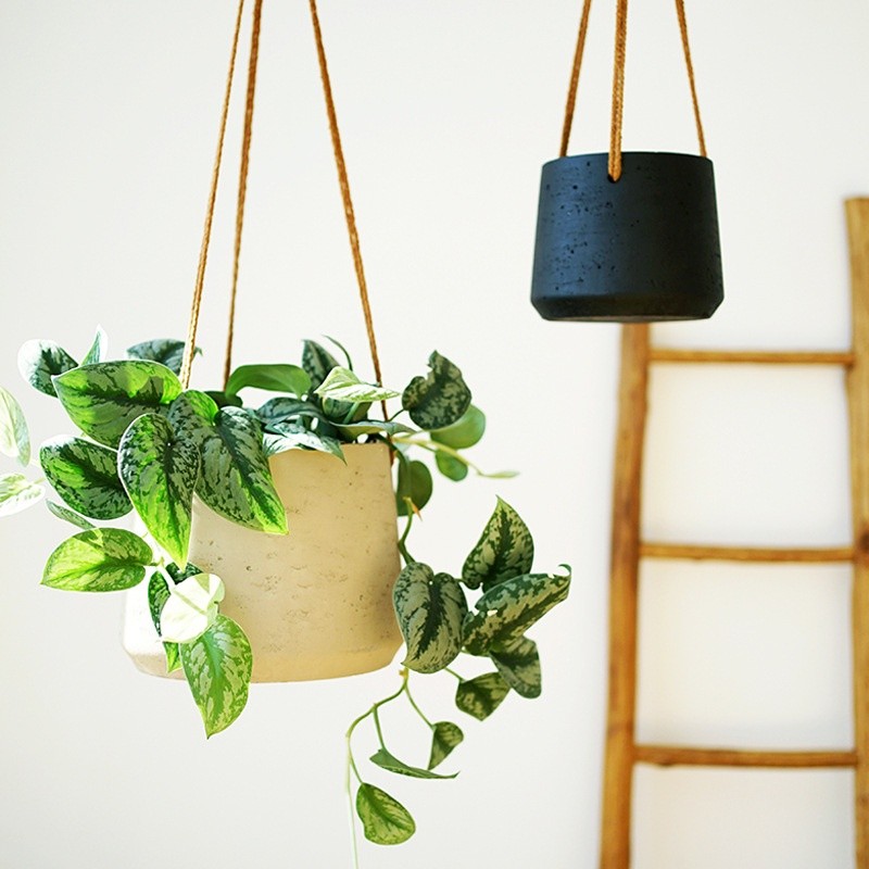 Hanging Cement Pot with Bottom Plug for Drain (Large) | Shopee Philippines