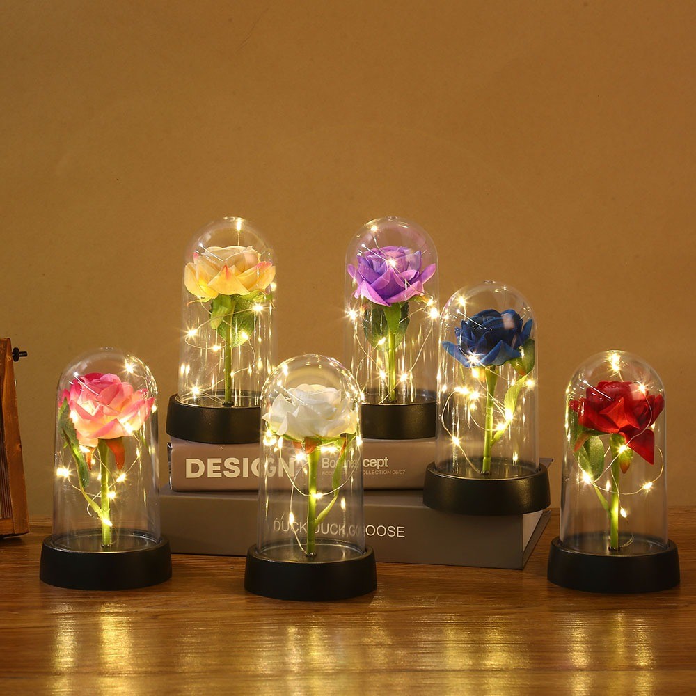 Eternal rose with LED lights Valentine's Day gifts Mother's Day gifts ...