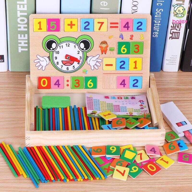 Bailey Kids Wooden Multifunctional Math Box Educational Learning With ...