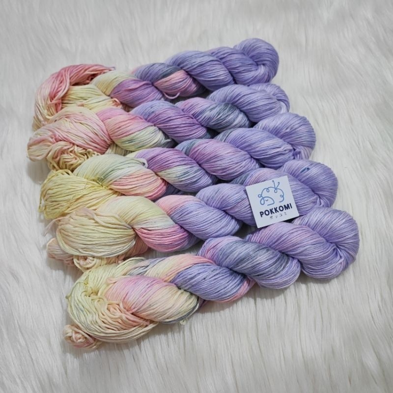 Combed Cotton 5-Hand dyed Sport Weight Knitting Yarn (Small Ply ...