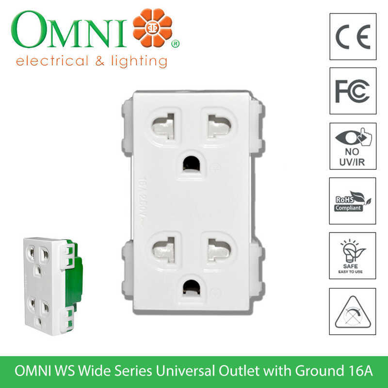 OMNI WS Wide Series Universal Outlet With Ground A Model WWG Cc ...