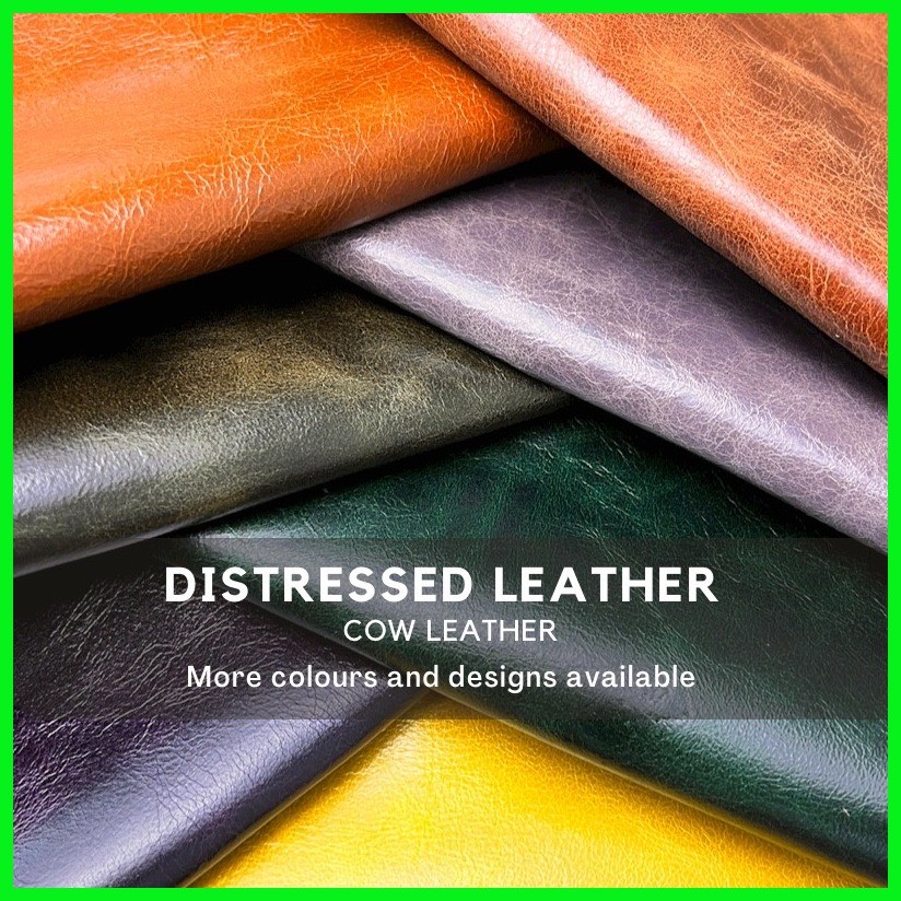 ∆ DISTRESSED Cow Leather Wax Two Tone Wrickle Effect Kulit Lembu (DIS ...