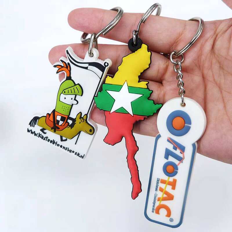 Sample Design 3d Plastic Keychain Rubber 2d Shape Soft Polyvinyl ...