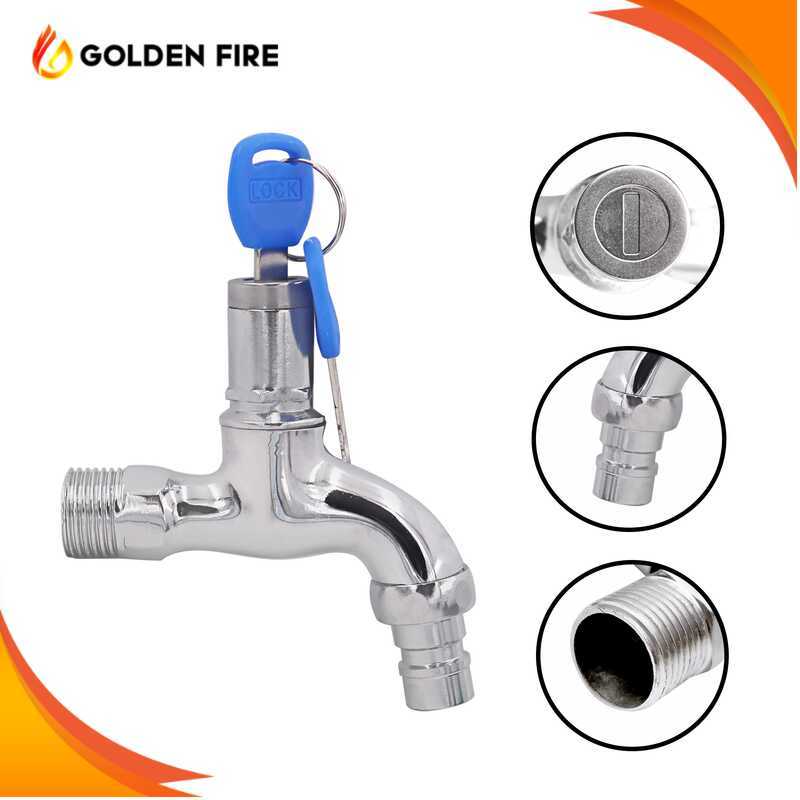 Wall Mount Anti -Theft Faucet Lock Key Wash Basin Kitchen Spigot ...