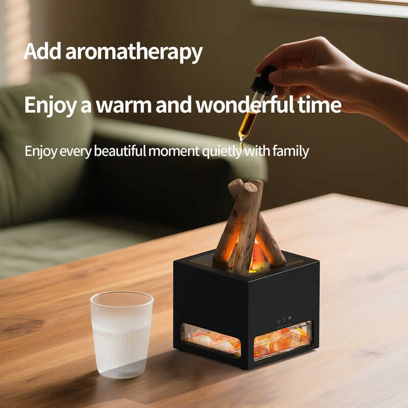 Rock Aroma Diffuser Bonfire Plug-In Automatic Fragrance Flame Essential ...
