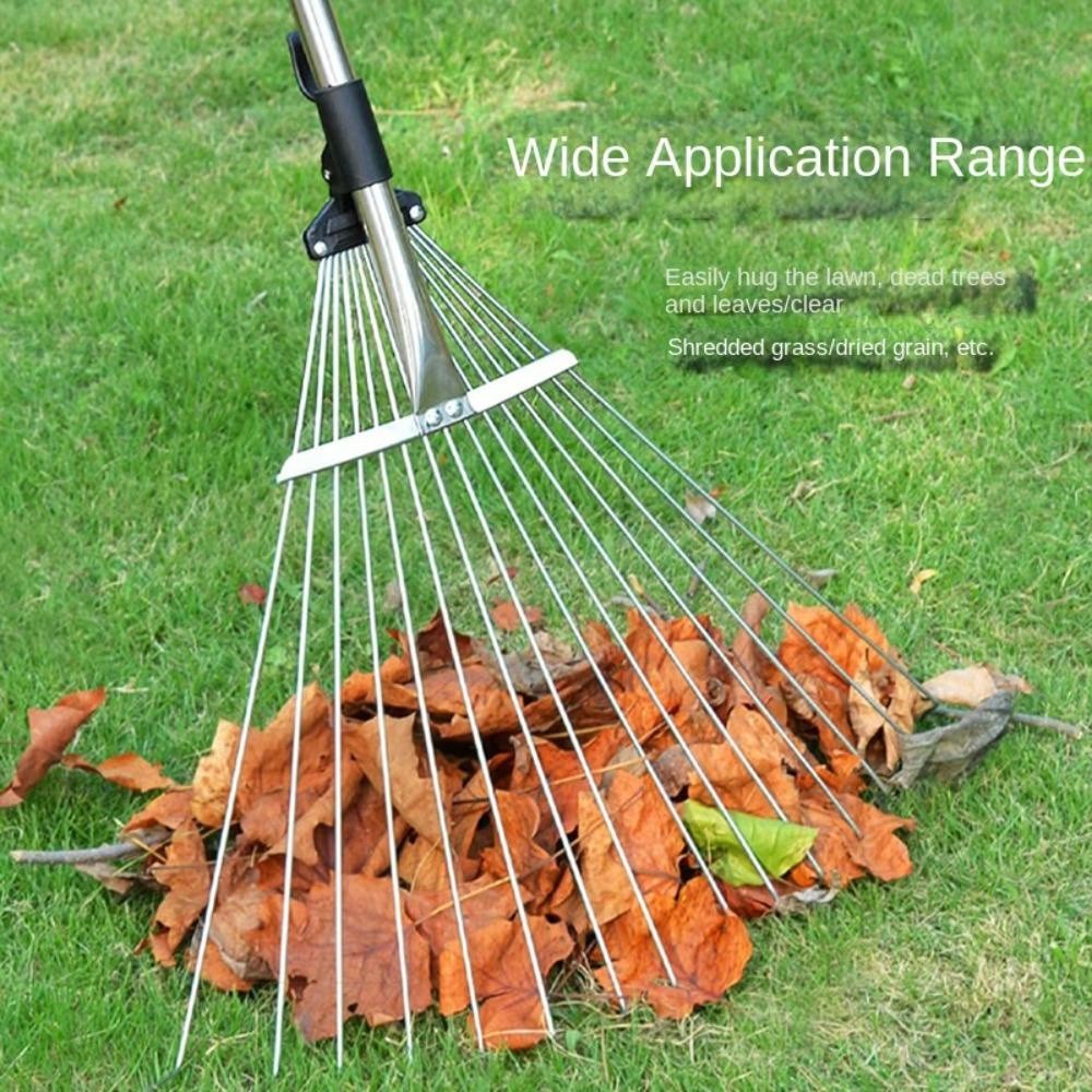 Telescopic rake, expandable telescopic handle garden leaf rake ...