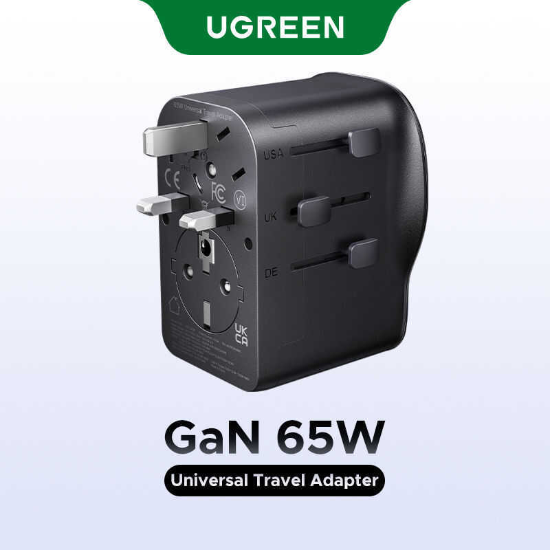 UGREEN 65W GAN Multinational Travel Charger 2C1a Universal Adapter ...