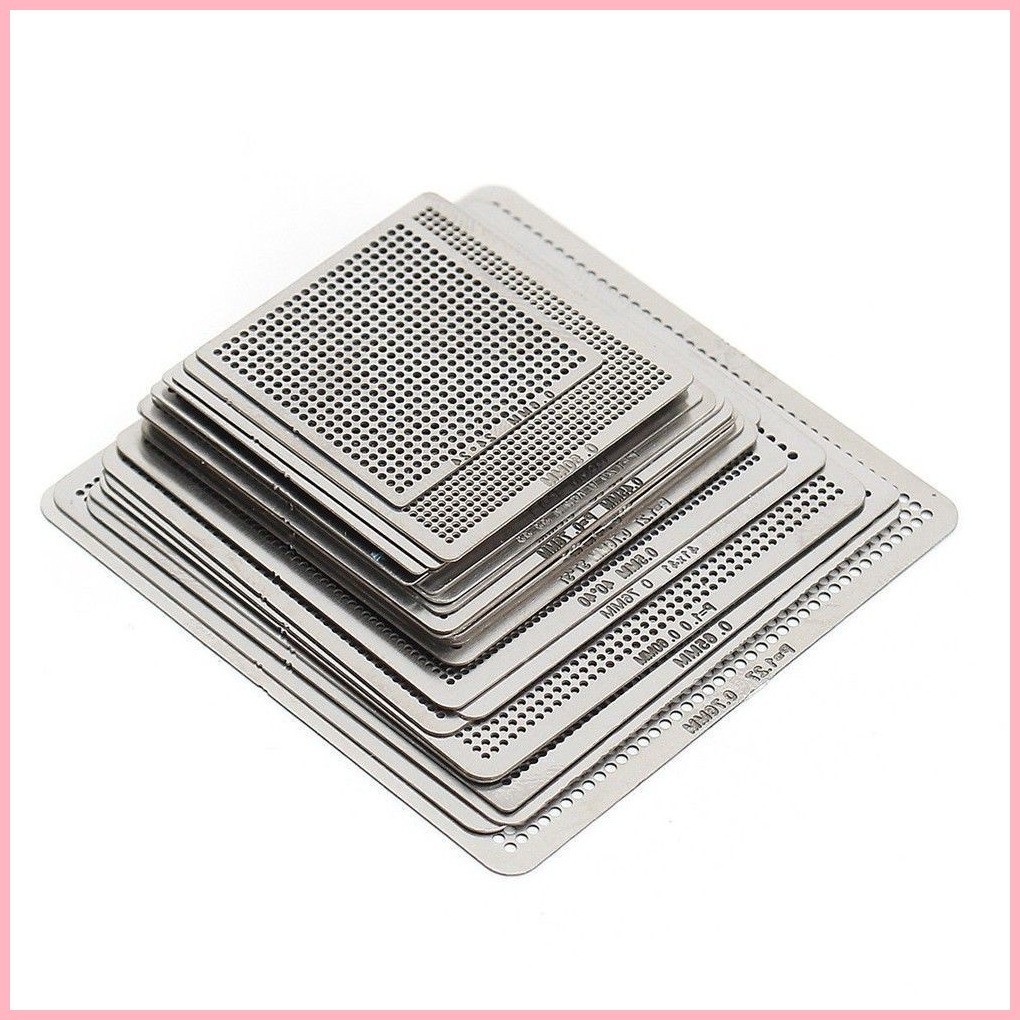 MULSTORE) 27PCS Universal BGA Reball Reballing Rework Net Stencil ...