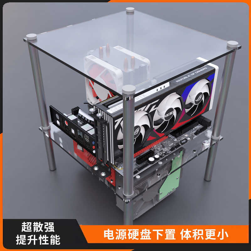 Open Computer Case Fully Transparent Acrylic Test Platform Bracket ...