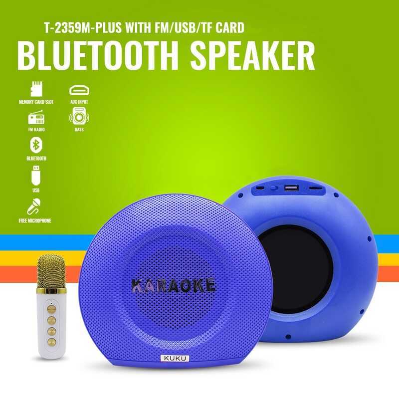 Bluetooth Speaker with mic Wireless Bluetooth Dual Microphone Karaoke ...