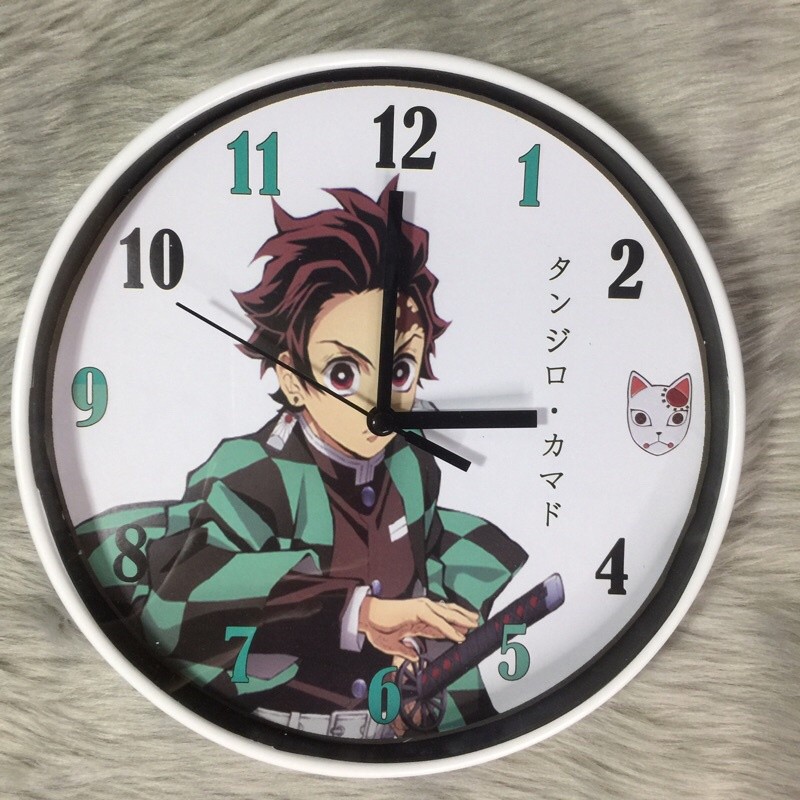 Demon Slayer Wall Clock (8x8 INCHES) with free keychain & stickers ...