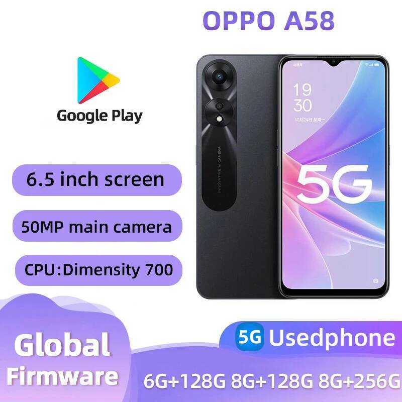 A58 Oppo 5G Smartphone Android CPU Dimensity 700 6.5Inches Screen RAM ...