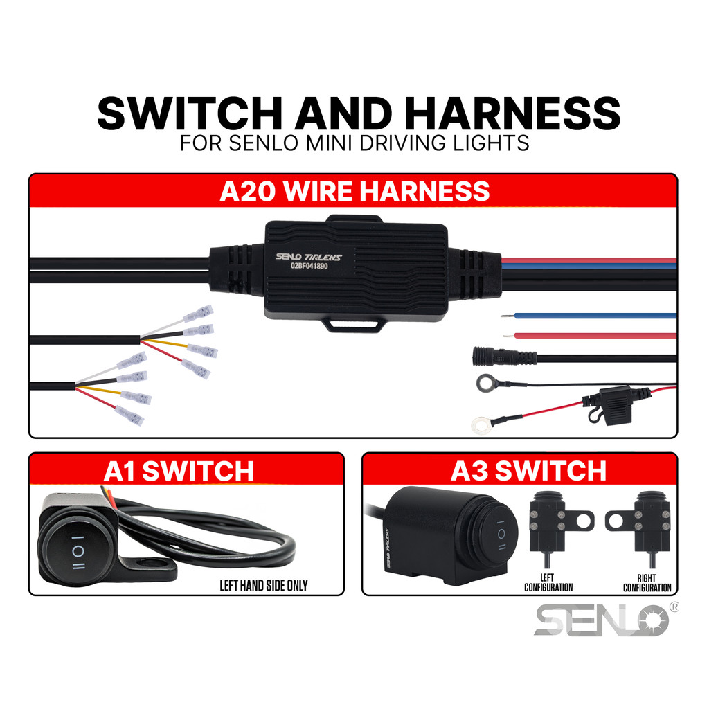 SENLO A3 / A1 Tri-Switch and Harness ORIGINAL | WATERPROOF | 10 AMPERE ...