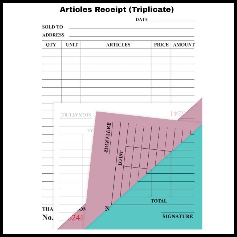 1/4 Carbonized Triplicate Receipts (10 PADS) | Shopee Philippines
