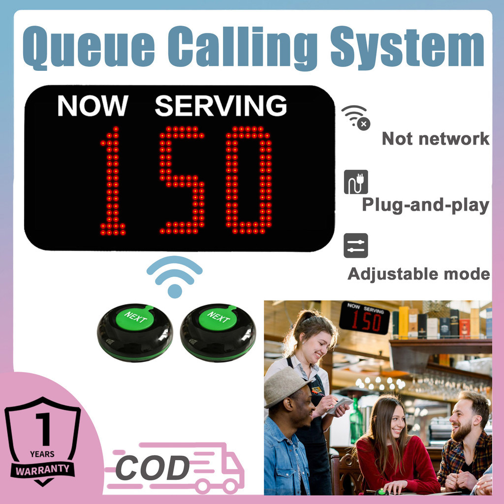 COD Wireless Calling Queuing Number System LED Display Long Range Wait ...