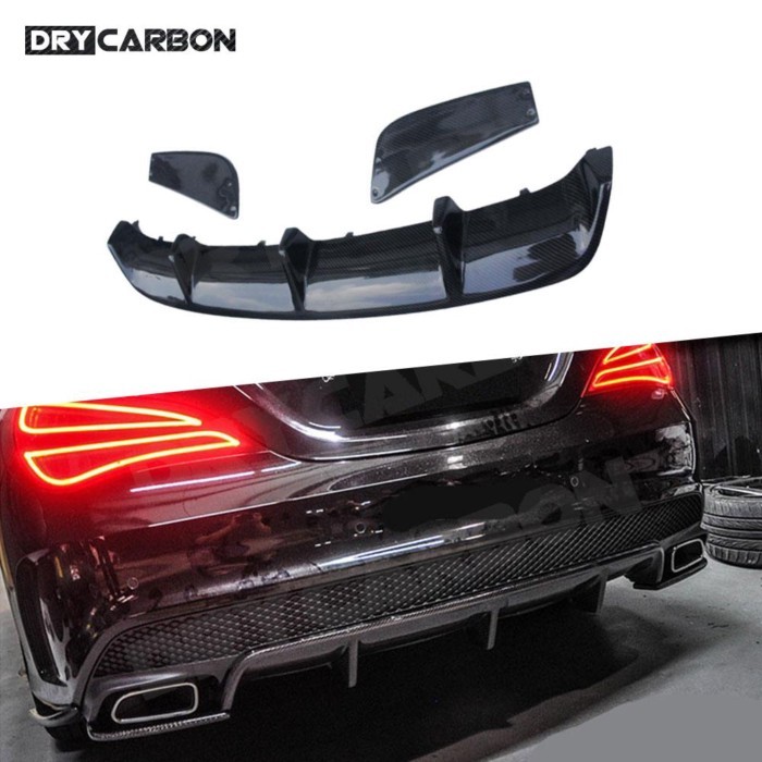 Sale! Carbon Fiber Rear Diffuser Bumper Lip Spoiler For Benz CLA Class ...