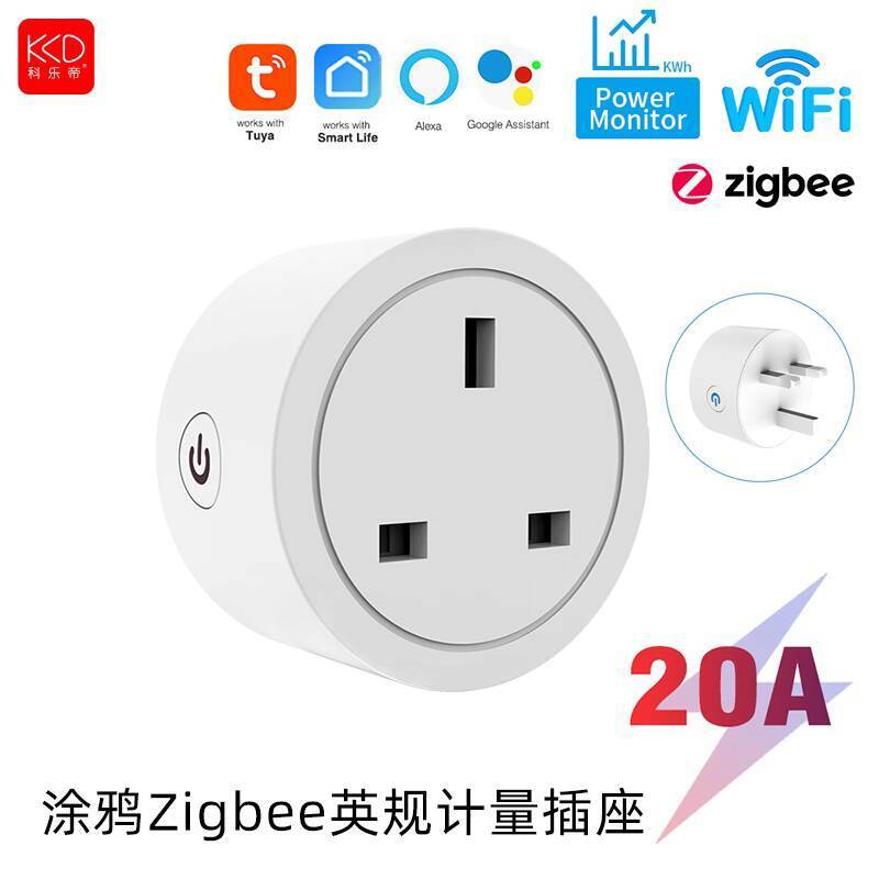 Tuya WiFi Socket UK Standard 20A with Power Meter US Standard Smart ...