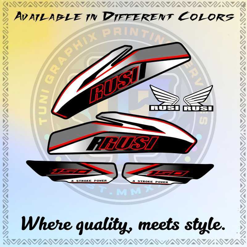 RUSI 125 / 150 DECALS TMX STYLE - PREMIUM LAMINATED STICKER 032 ...