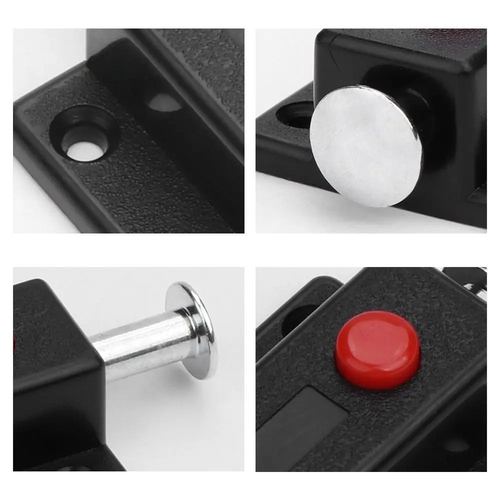 2pcs Automatic Spring Bolts Latch Lock Plastic Cabinet Push Button ...