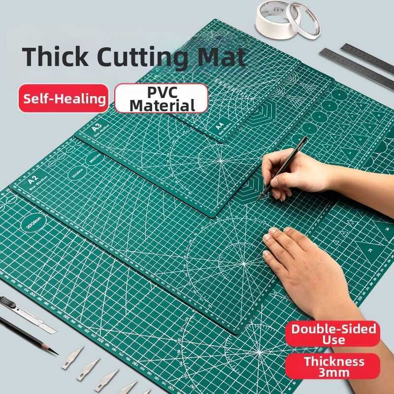 Thick Double-Sided Art Cutting Mat With Ruler Scale For Children's Desk ...