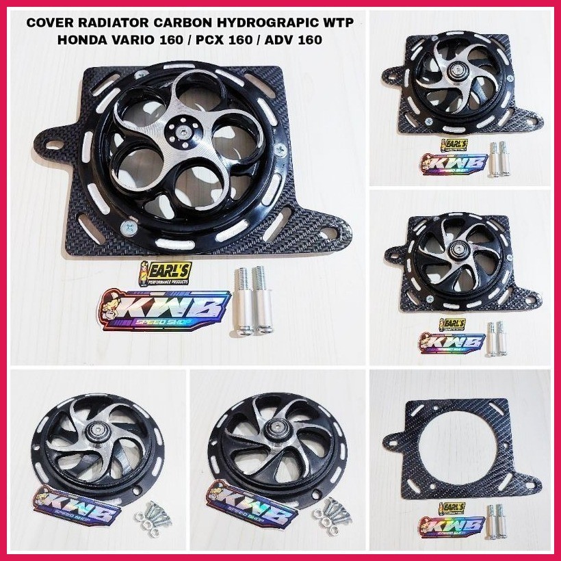 Carbon wtp radiator Cover aluminum rotary spinner set for honda vario ...